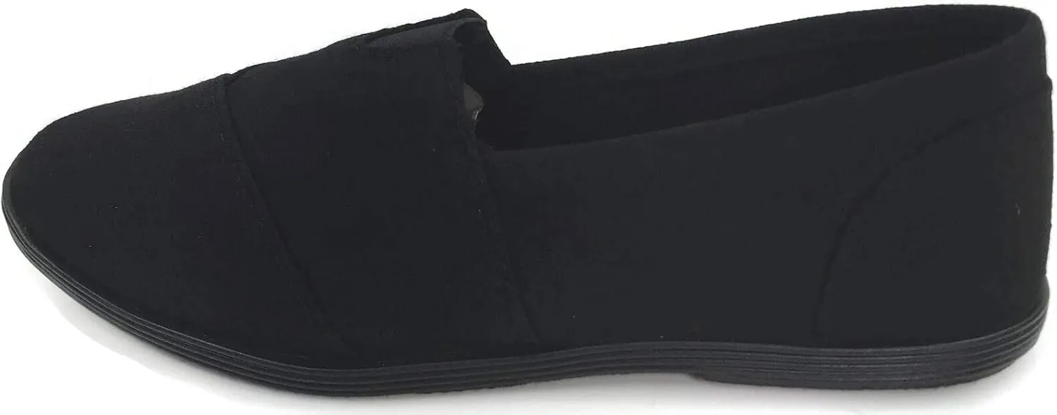 Womens Canvas Slip-On Shoes with Padded Insole