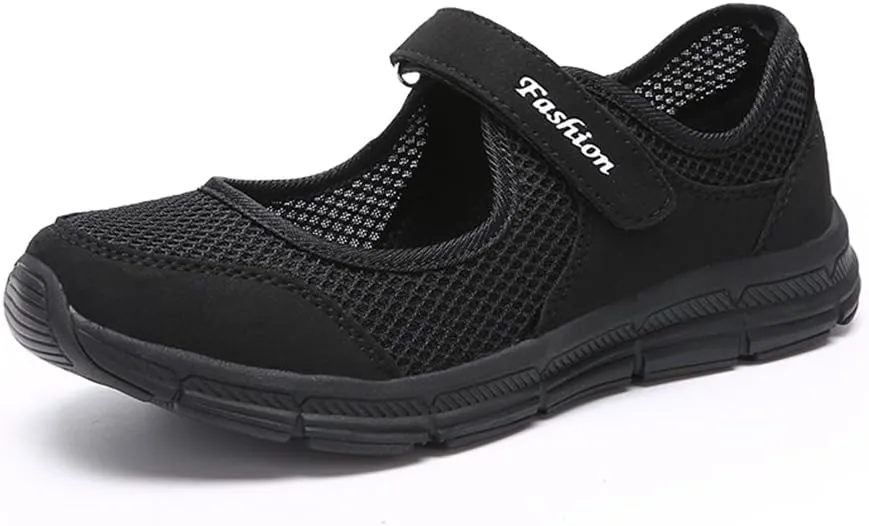 Women's Casual Walking Sneakers Lightweight Breathable Flat Mary Jane Shoes