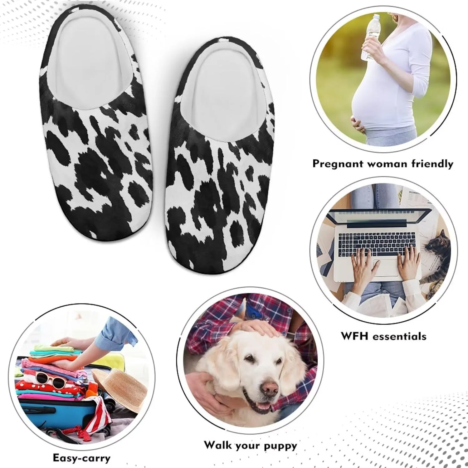 Women's Cotton Slipper Warm Cozy Breathable Fuzzy Winter Slipper Furry Non-Slip Plush House Slipper for Women US 4-12