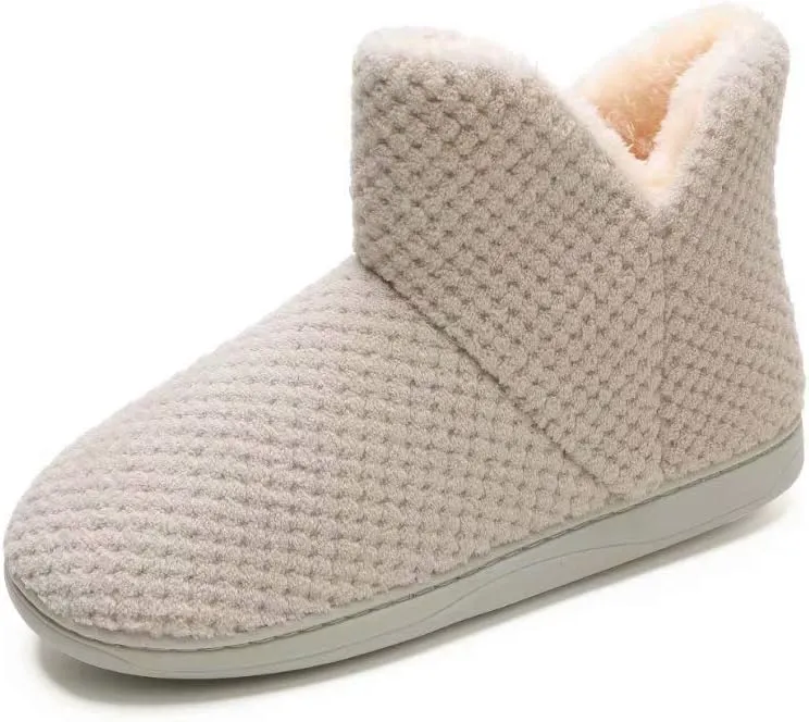 Women's Cozy Bootie Slippers Fuzzy Outdoor Indoor House Slippers