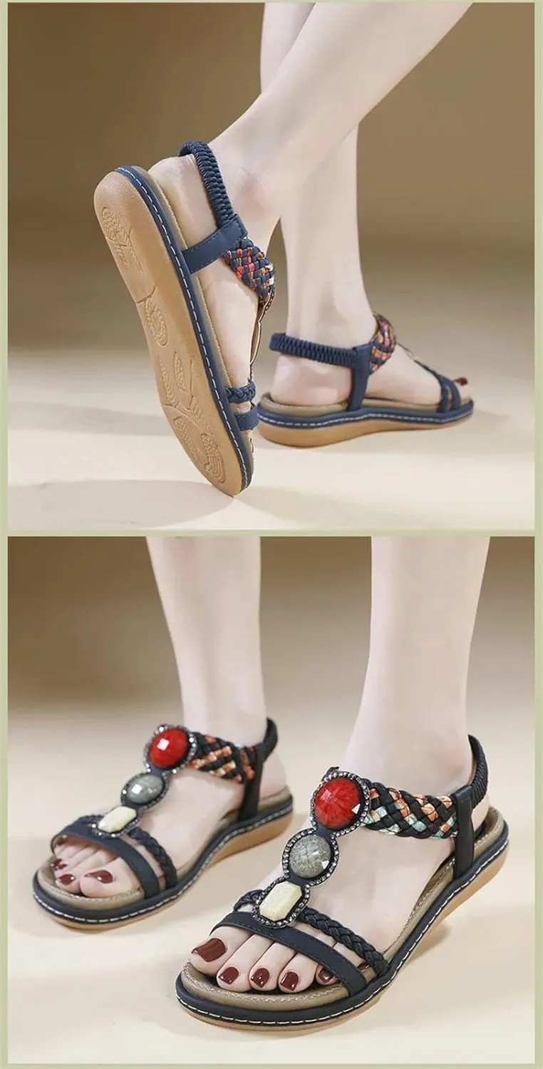 Women's Crystal Flip-Flops - Flat Heel Summer Casual Big Size