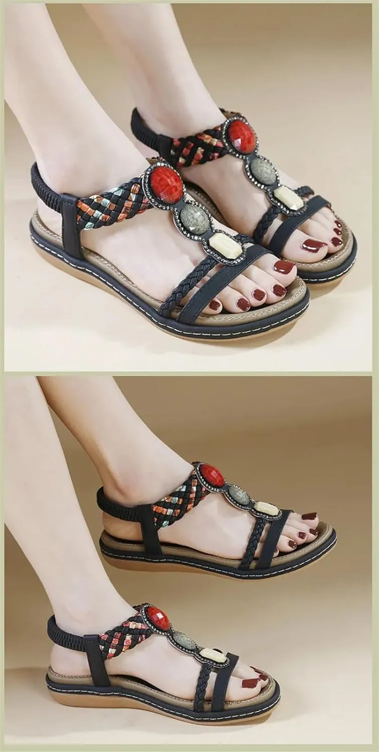 Women's Crystal Flip-Flops - Flat Heel Summer Casual Big Size