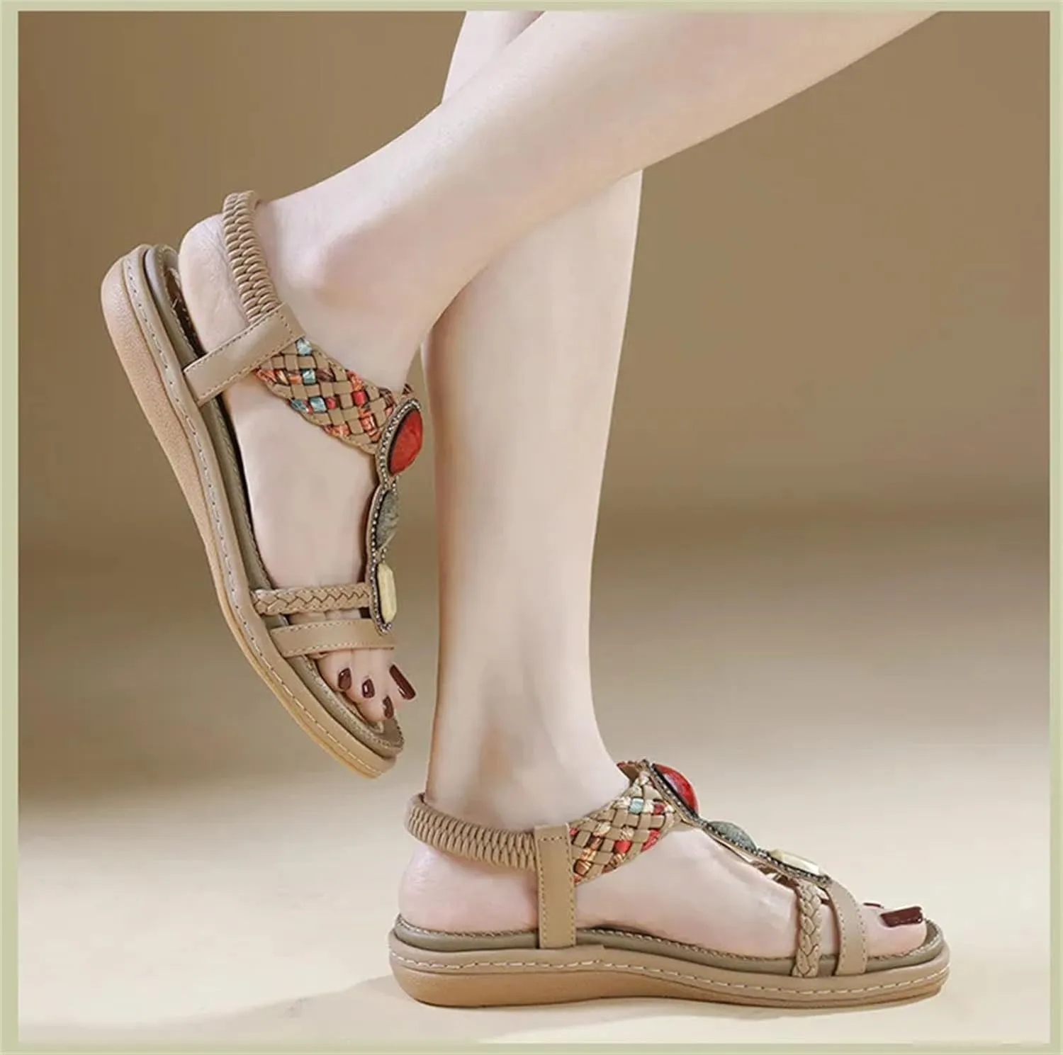 Women's Crystal Flip-Flops - Flat Heel Summer Casual Big Size