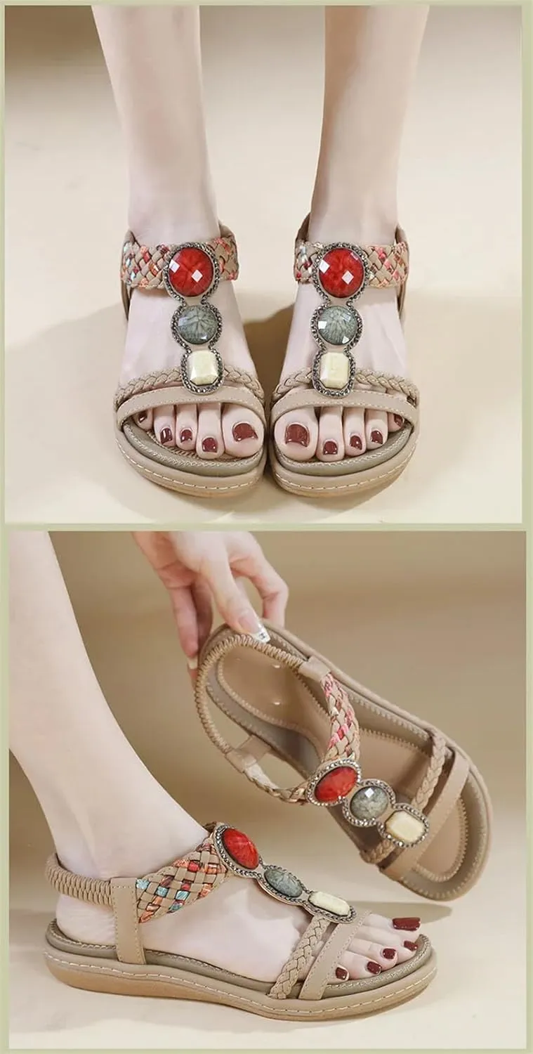 Women's Crystal Flip-Flops - Flat Heel Summer Casual Big Size