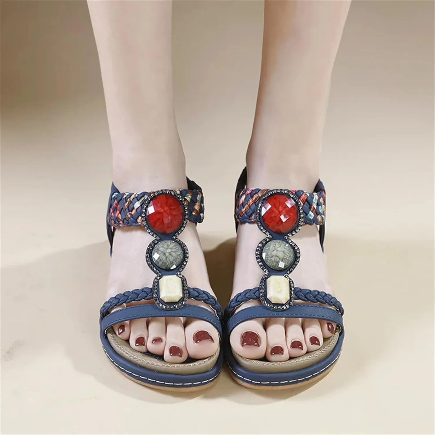 Women's Crystal Flip-Flops - Flat Heel Summer Casual Big Size