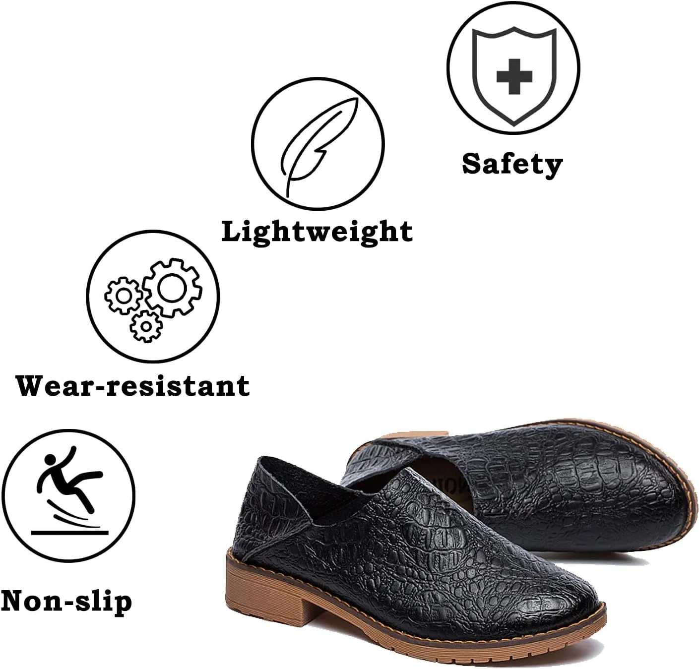 Women's Fashion Leather Penny Loafer Drop-in Heel Slip On Flats Mules Shoes