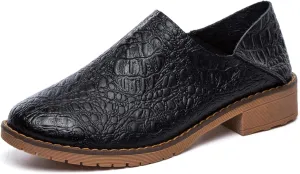 Women's Fashion Leather Penny Loafer Drop-in Heel Slip On Flats Mules Shoes