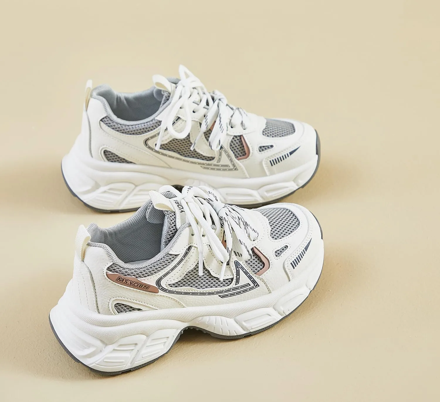 Women's Fashion Platform Sneakers Y2K Comfort Lightweight Breathable Walking Shoes Casual Sport Work Workout