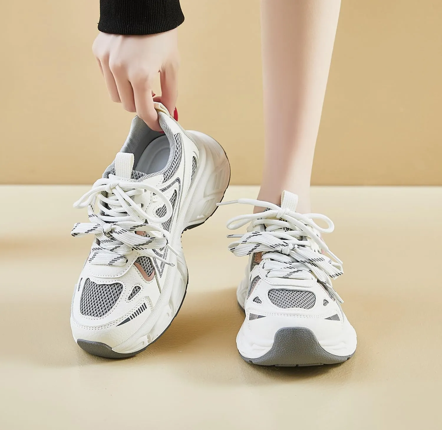 Women's Fashion Platform Sneakers Y2K Comfort Lightweight Breathable Walking Shoes Casual Sport Work Workout
