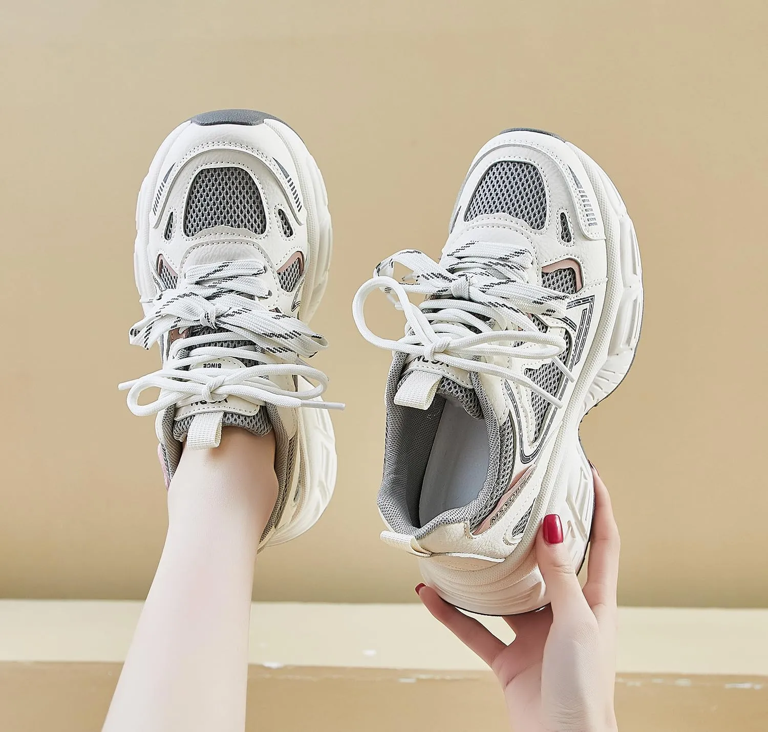 Women's Fashion Platform Sneakers Y2K Comfort Lightweight Breathable Walking Shoes Casual Sport Work Workout