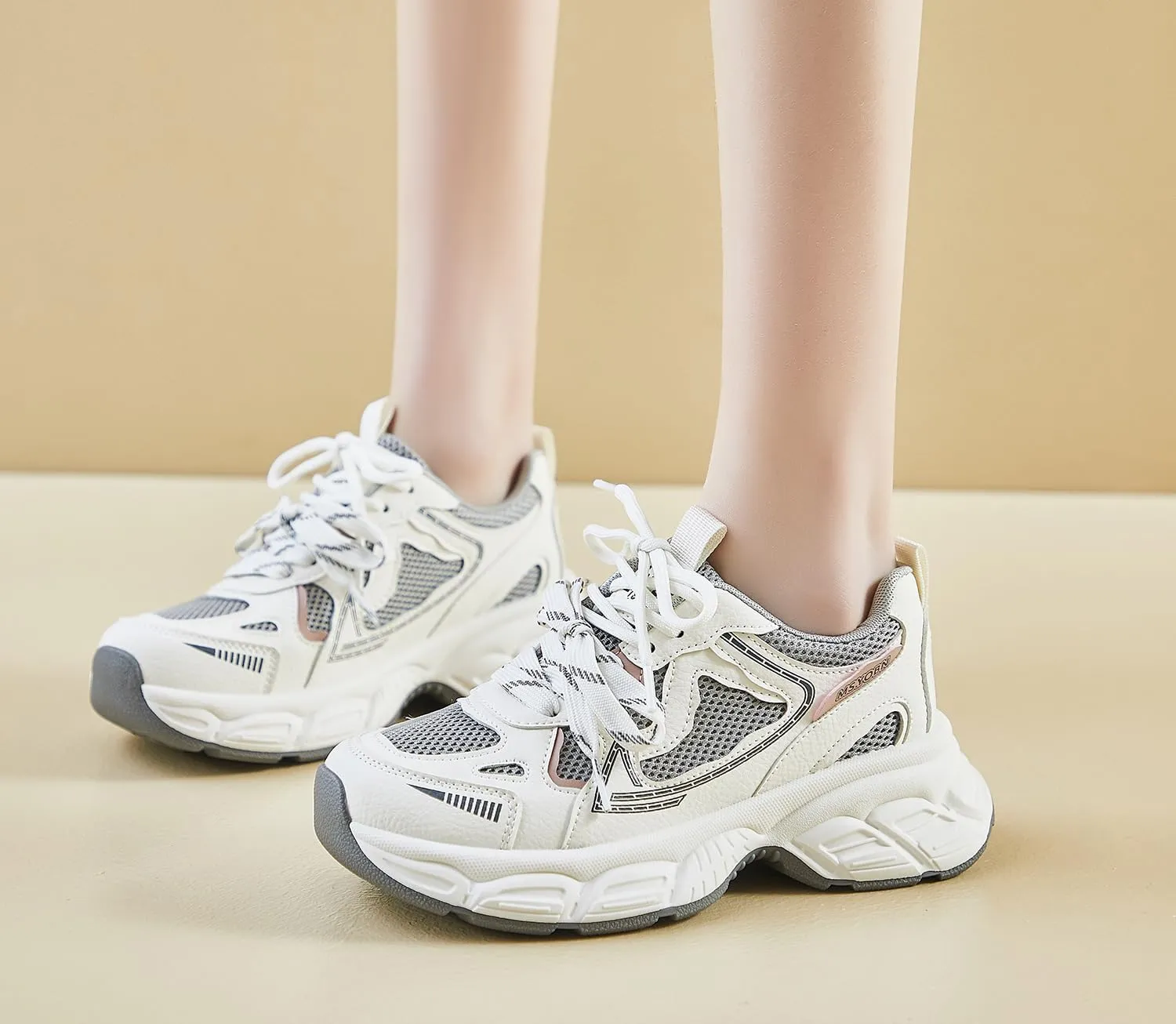 Women's Fashion Platform Sneakers Y2K Comfort Lightweight Breathable Walking Shoes Casual Sport Work Workout