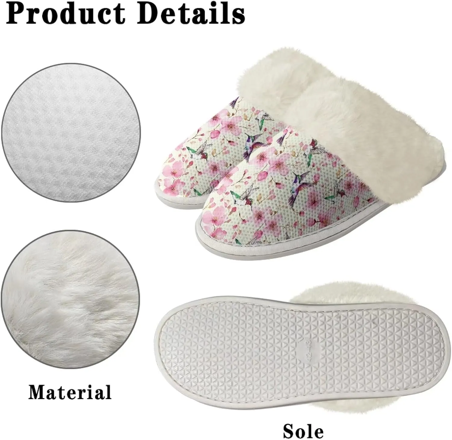 Women's Fuzzy Slip-on Slippers Cozy Lightweight House Slippers Non Slip Home Slippers Warm Winter Indoor Bedroom Slippers
