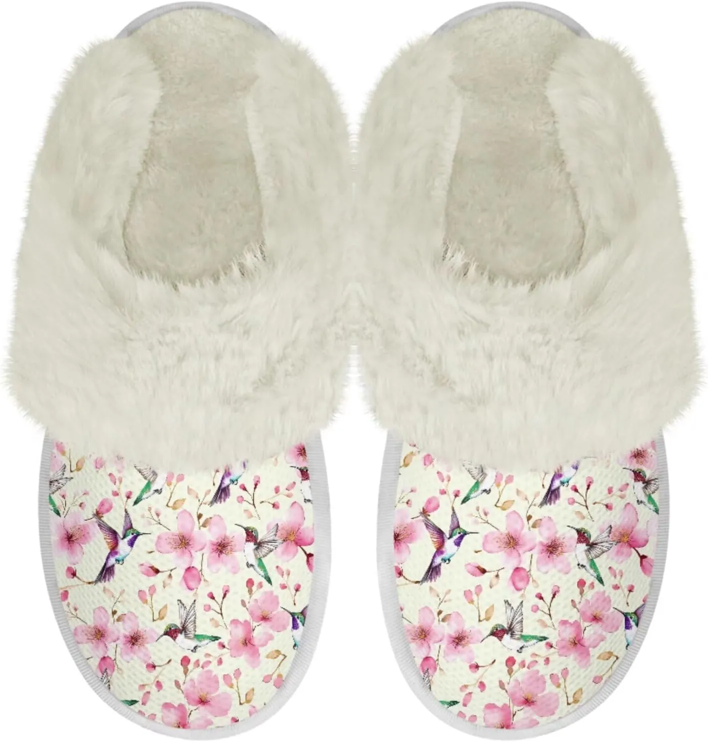 Women's Fuzzy Slip-on Slippers Cozy Lightweight House Slippers Non Slip Home Slippers Warm Winter Indoor Bedroom Slippers