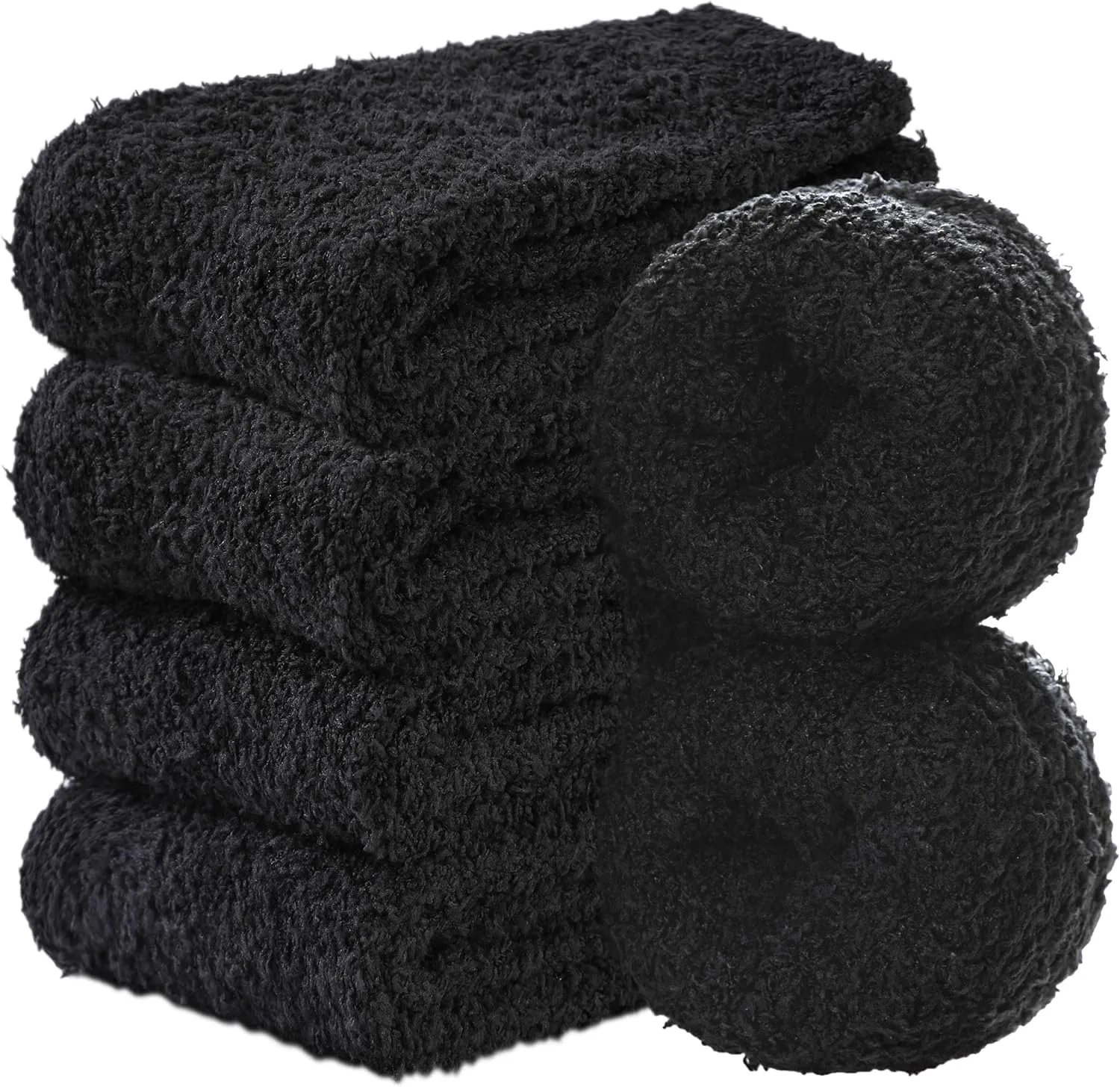 Womens Fuzzy Slipper Socks Super Soft Microfiber Fluffy Cozy Winter Warm Fuzzy Crew Socks