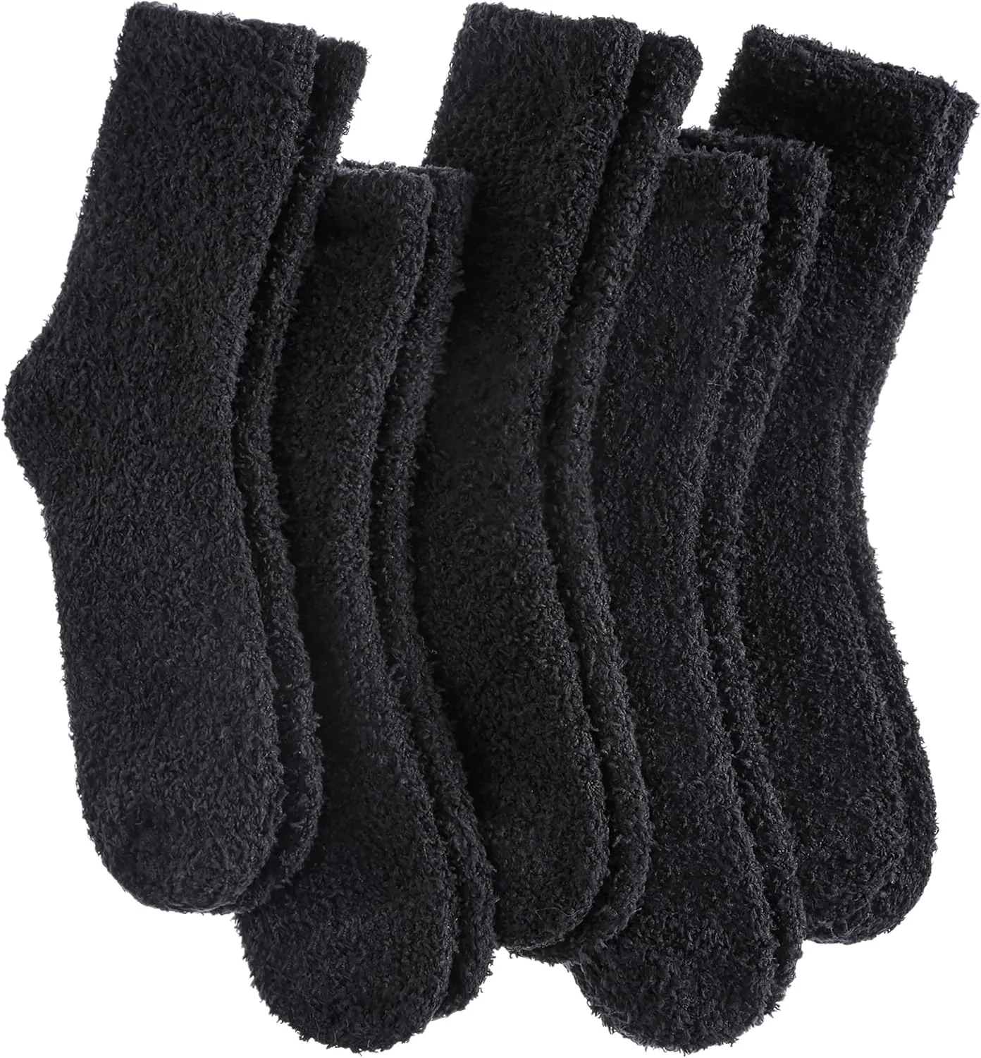 Womens Fuzzy Slipper Socks Super Soft Microfiber Fluffy Cozy Winter Warm Fuzzy Crew Socks