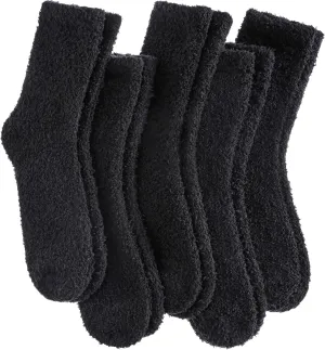 Womens Fuzzy Slipper Socks Super Soft Microfiber Fluffy Cozy Winter Warm Fuzzy Crew Socks