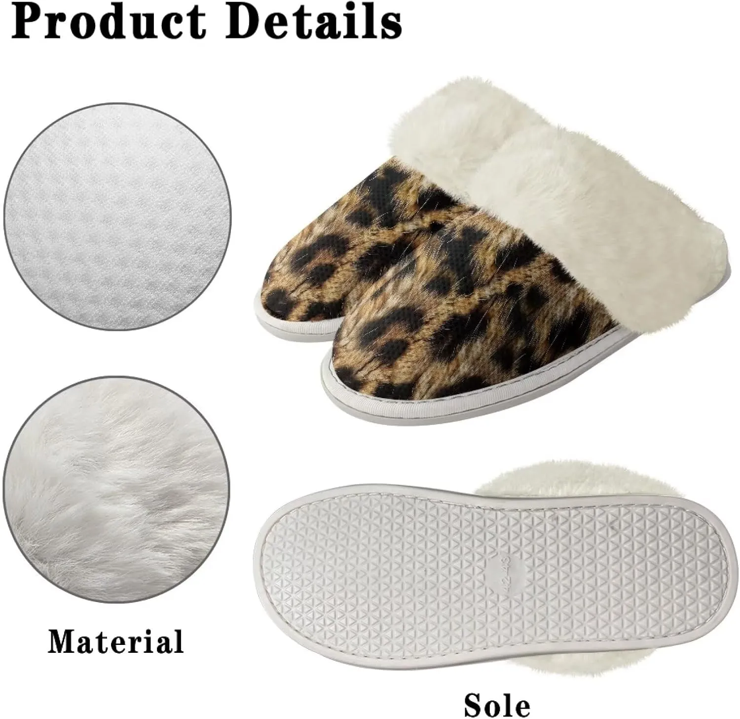 Women's Fuzzy Slippers Casual Slip On Soft Plush House Shoes with Non Skid Sole Comfortable Cotton Slipper Indoor Use for Spa Bath