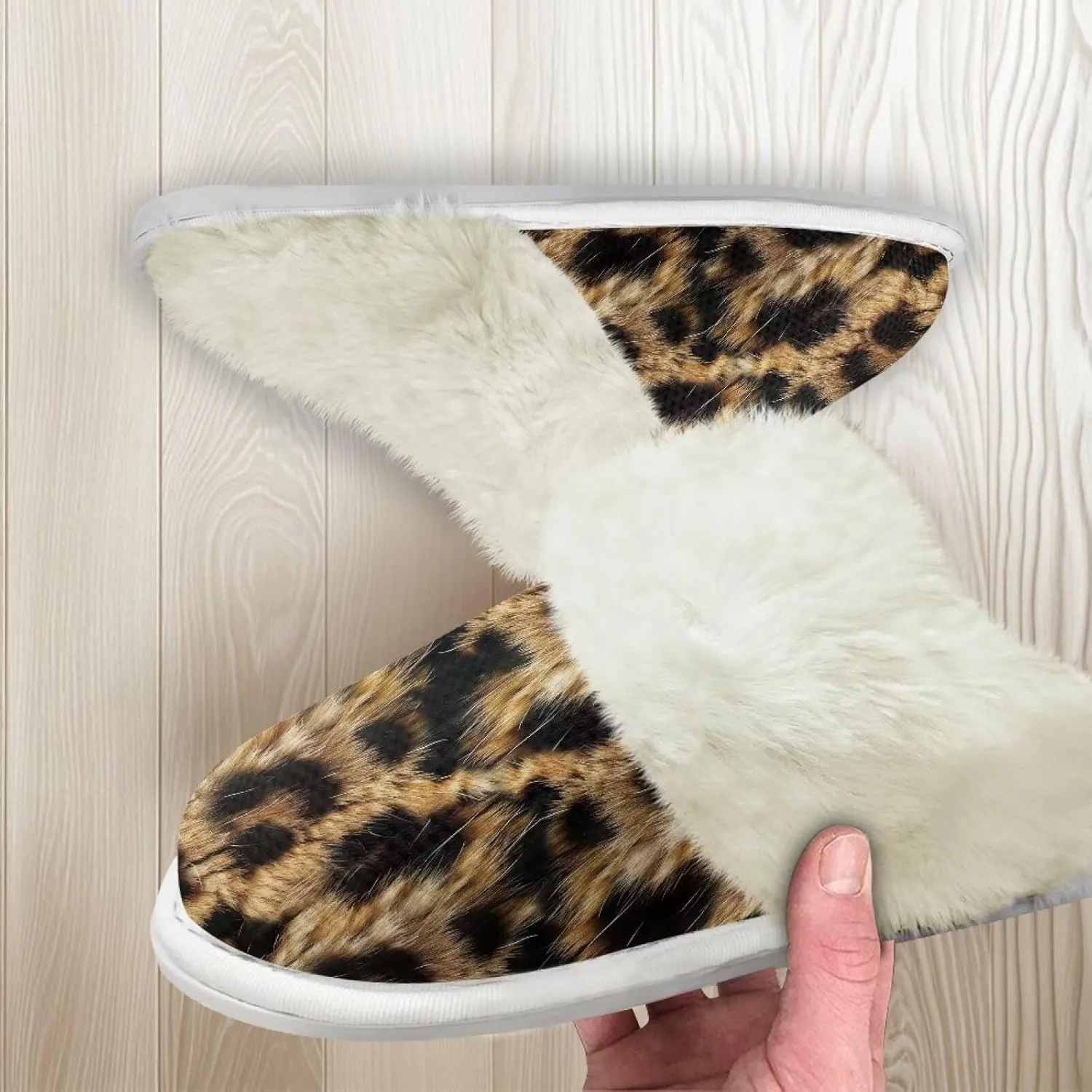 Women's Fuzzy Slippers Casual Slip On Soft Plush House Shoes with Non Skid Sole Comfortable Cotton Slipper Indoor Use for Spa Bath
