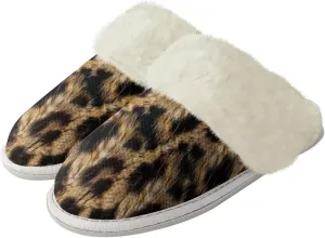 Women's Fuzzy Slippers Casual Slip On Soft Plush House Shoes with Non Skid Sole Comfortable Cotton Slipper Indoor Use for Spa Bath