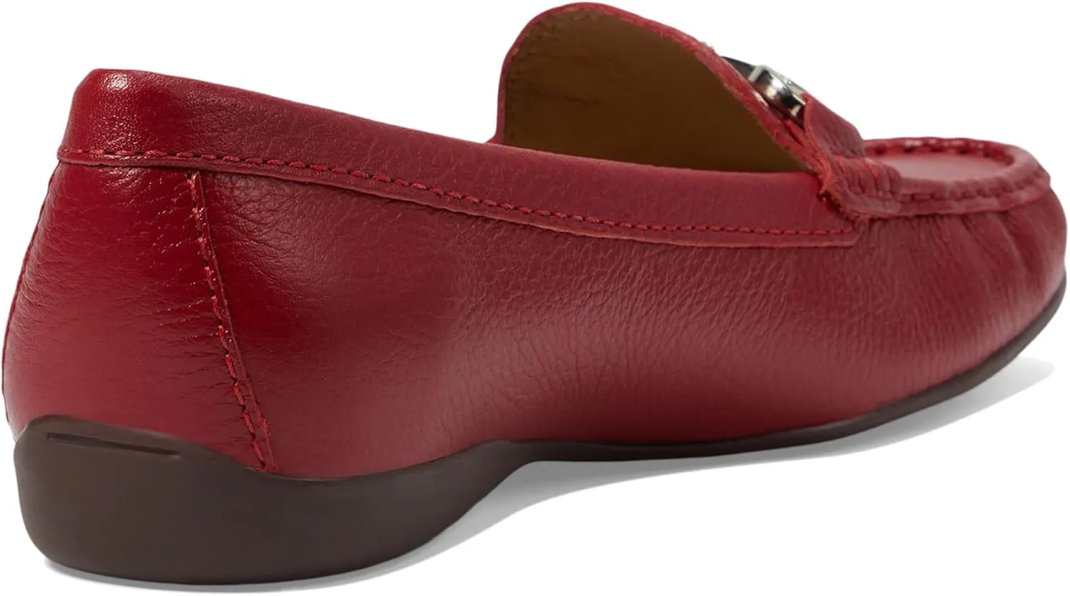 Women's Genuine Leather Slip on Buckle Loafer