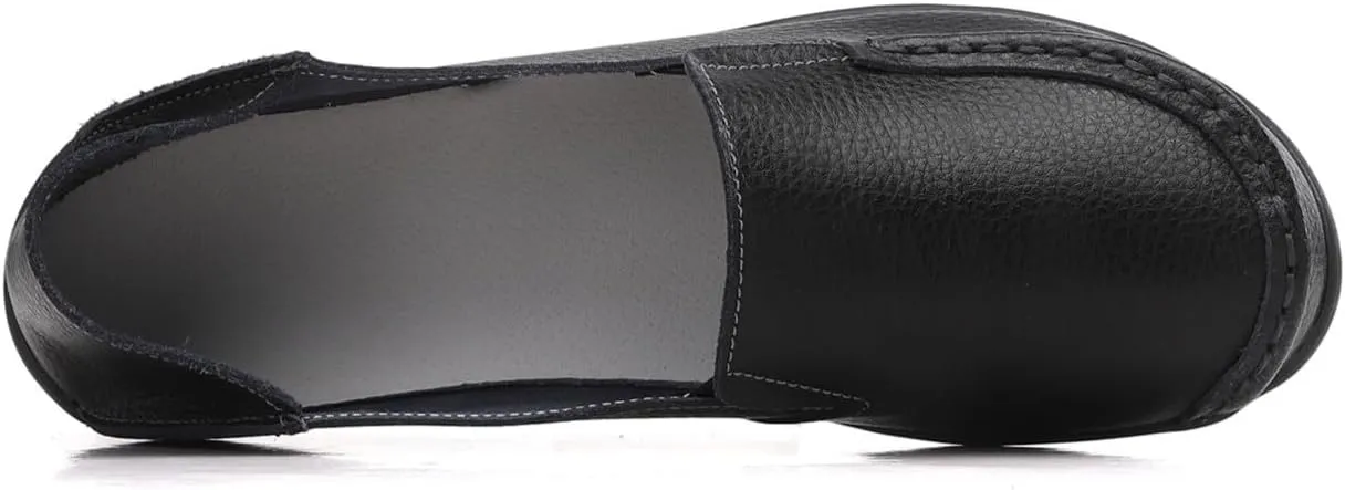Women's Leather Loafers Comfortable Flat Shoes