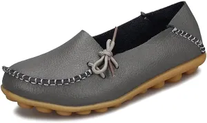 Women's Leather Slipper Loafers Flat Shoes Slip-Ons