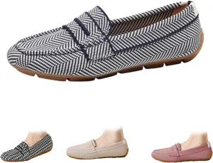 Women’s Lightweight Knit Loafers,Women's Knit Loafers Slip on Business Casual Flat Shoes