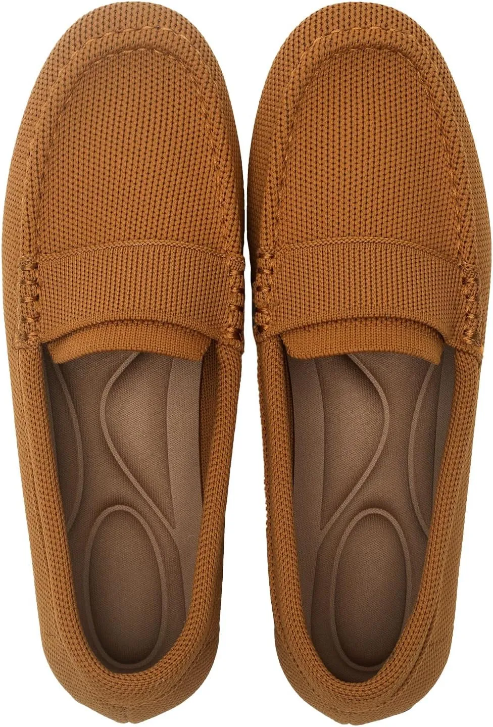Women's Lightweight Knitted Loafers Casual Flat Shoes Comfortable Boat Shoes Flat Bottomed Breathable Shoes