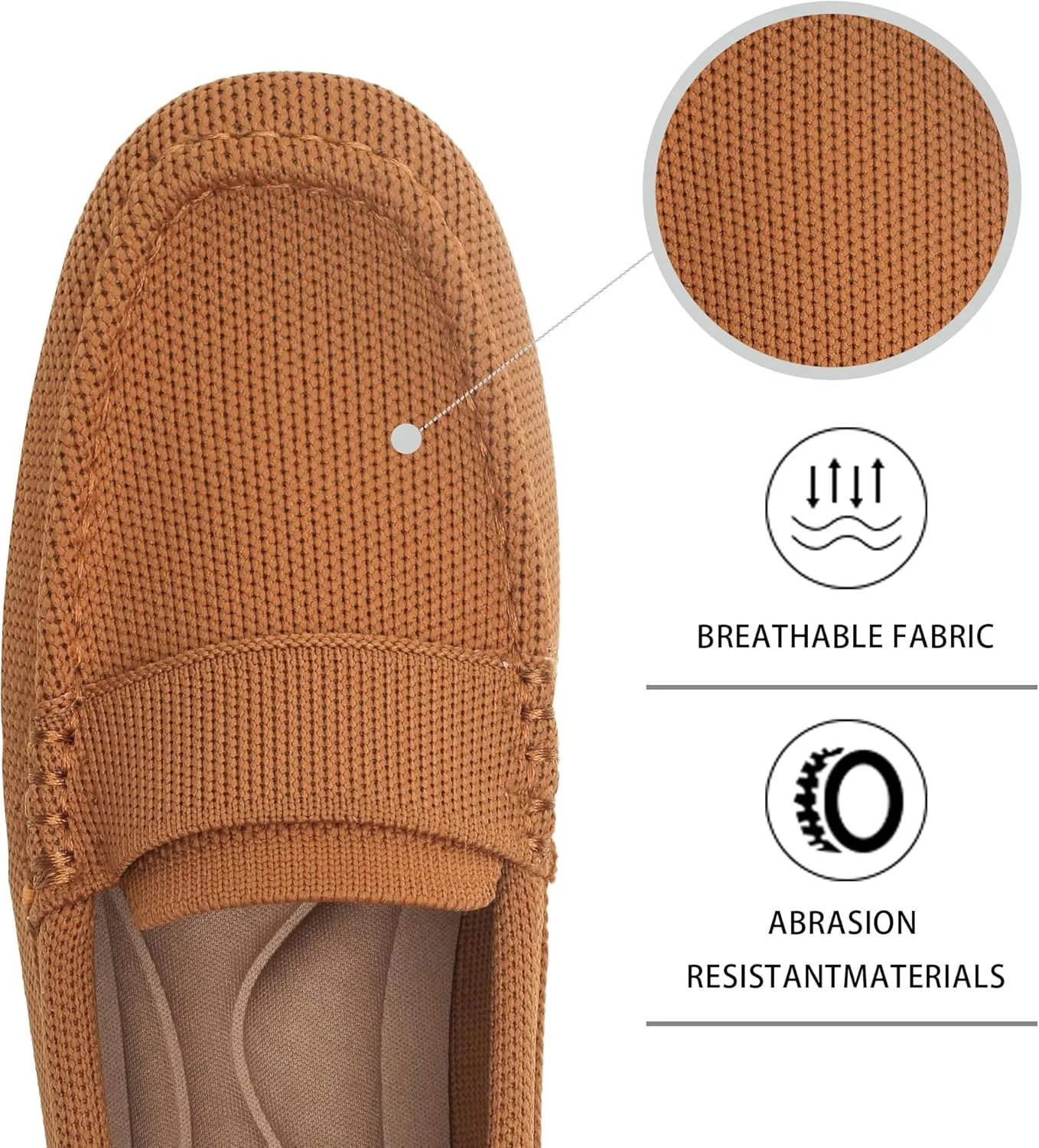 Women's Lightweight Knitted Loafers Casual Flat Shoes Comfortable Boat Shoes Flat Bottomed Breathable Shoes
