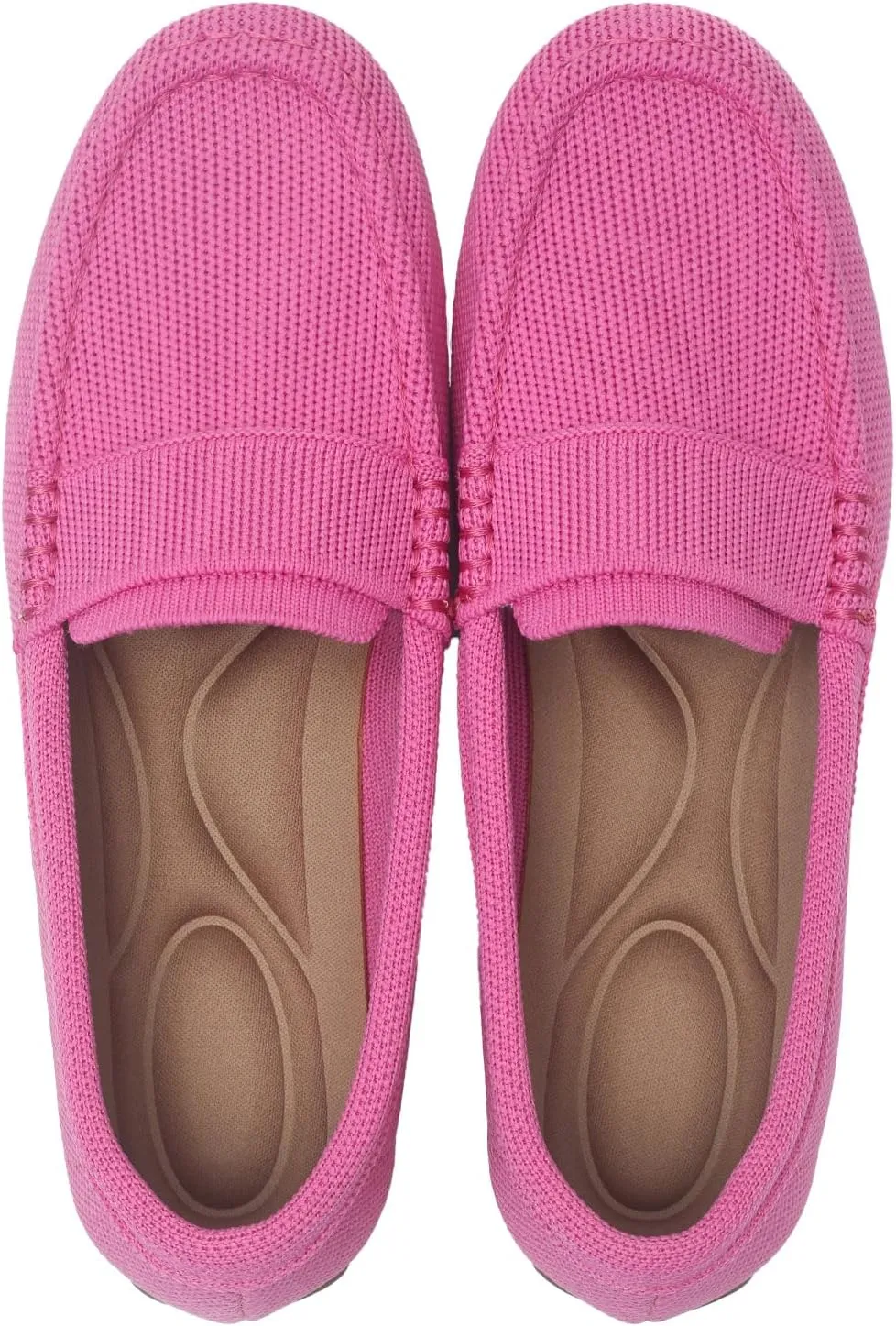 Women's Lightweight Knitted Loafers Casual Flat Shoes Comfortable Boat Shoes Flat Bottomed Breathable Shoes