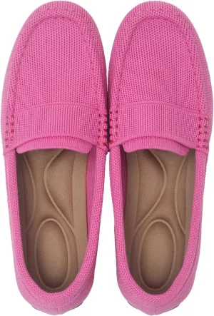 Women's Lightweight Knitted Loafers Casual Flat Shoes Comfortable Boat Shoes Flat Bottomed Breathable Shoes
