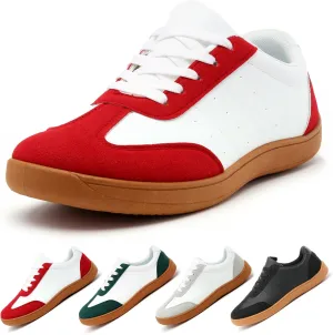 Women's Men's Classic Leather Sneakers Comfy Breathable Casual Walking Shoes Fashion Soft Lace-up Sneaker