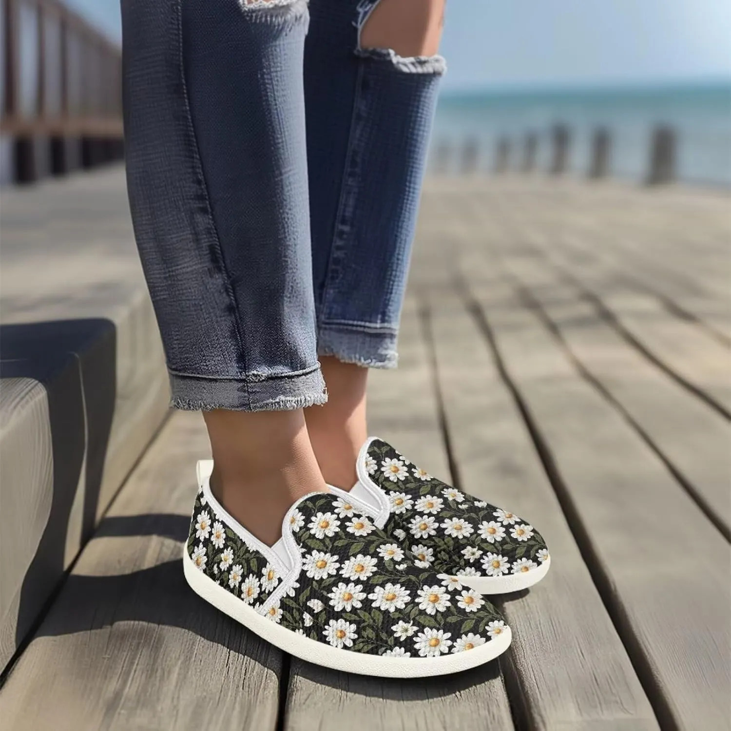 Women's Mesh Flats Shoes Breathable Slip On Casual Travel Walking Shoes Comfortable Non Slip Work Driving Flat Shoes US 6-11