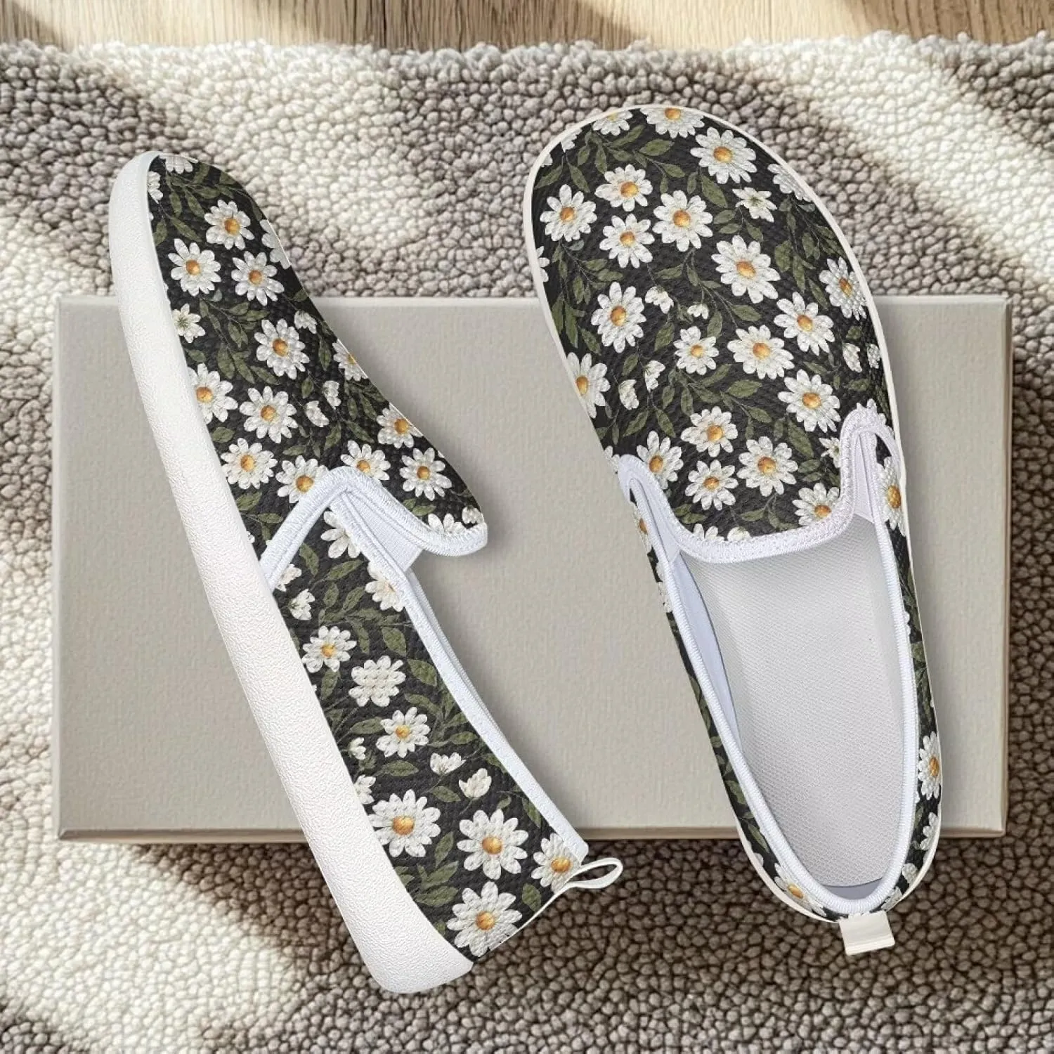 Women's Mesh Flats Shoes Breathable Slip On Casual Travel Walking Shoes Comfortable Non Slip Work Driving Flat Shoes US 6-11
