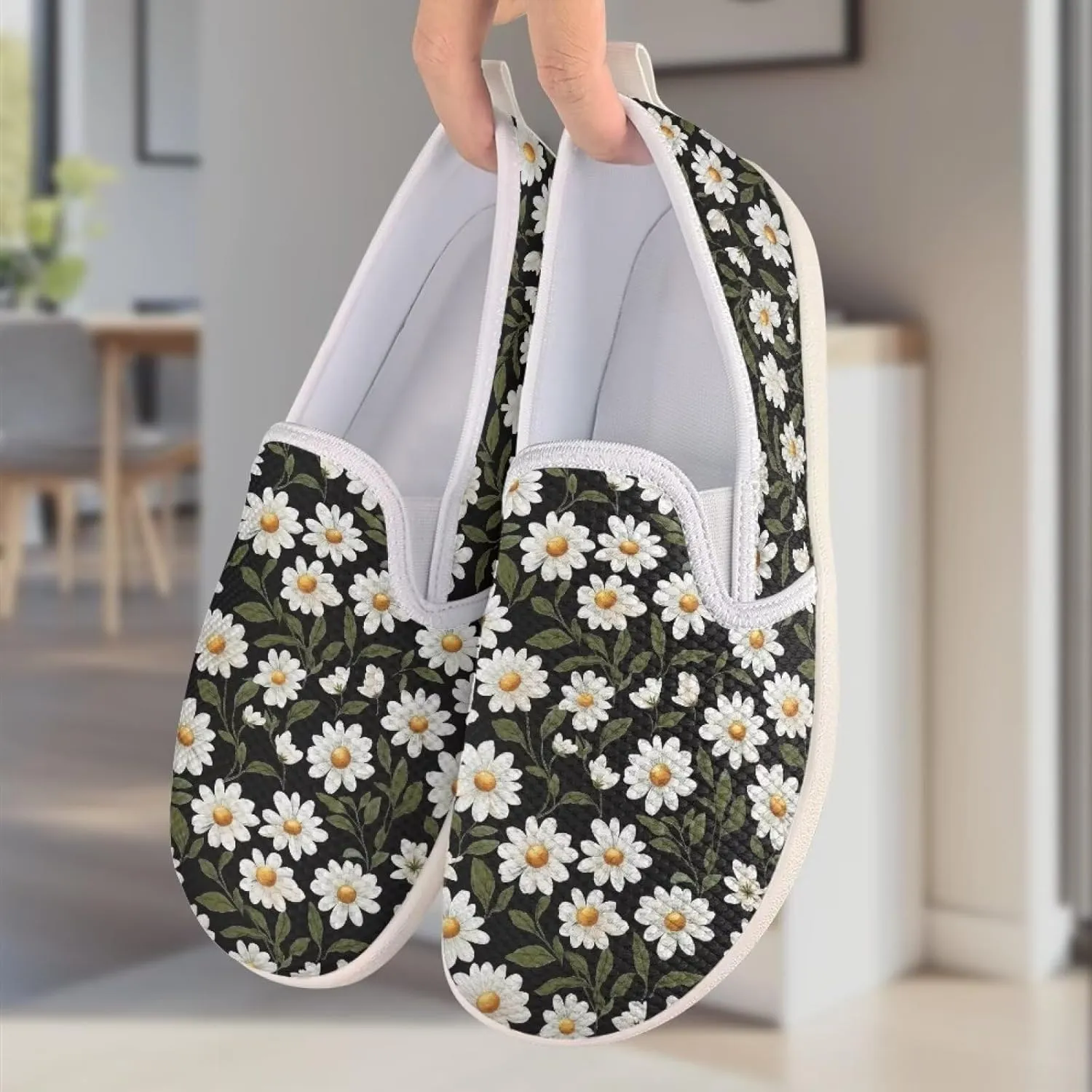 Women's Mesh Flats Shoes Breathable Slip On Casual Travel Walking Shoes Comfortable Non Slip Work Driving Flat Shoes US 6-11