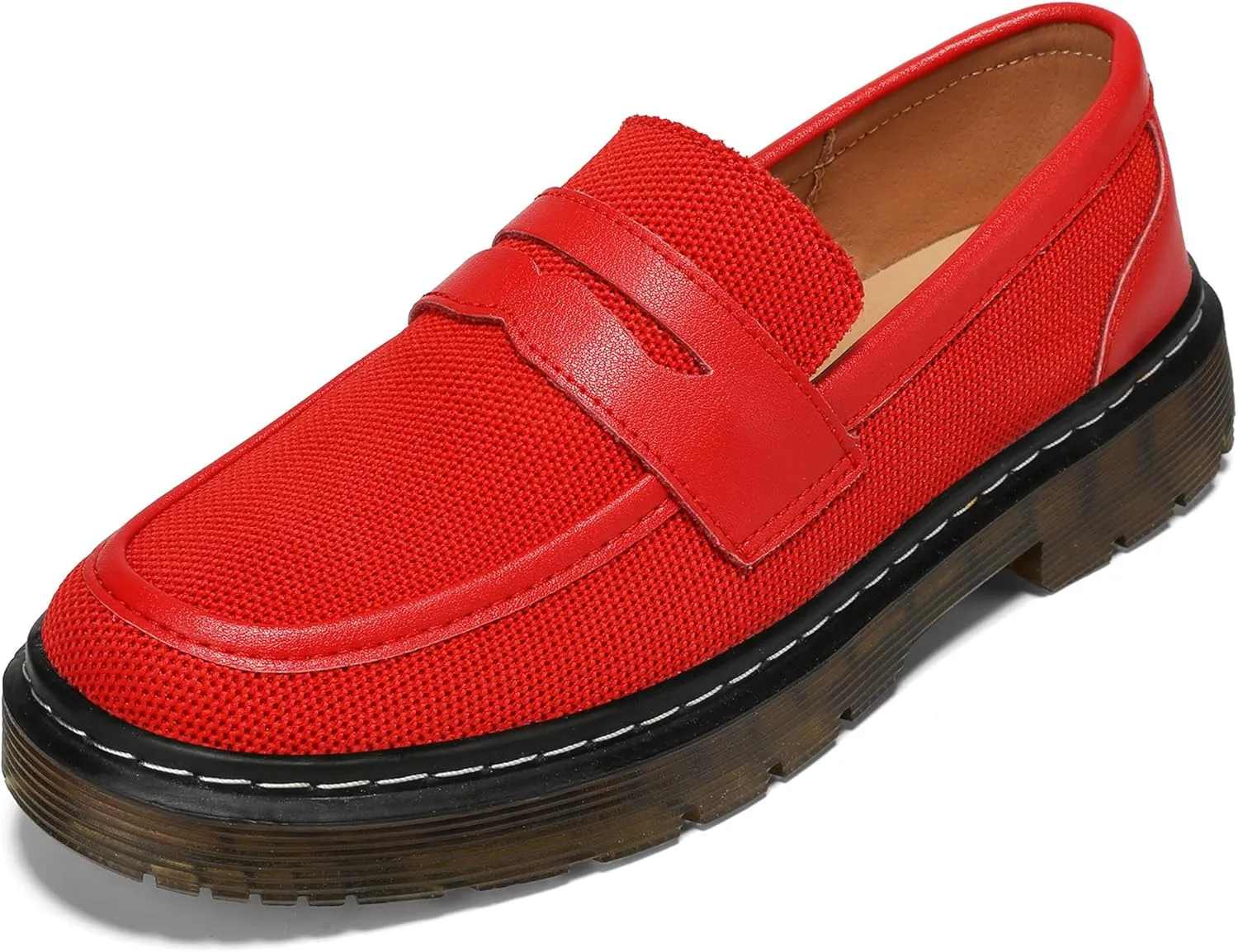 Women's Mesh Penny Loafers Breathable Knitted Flat Shoes Comfortable & Lightweight Slip-Ons