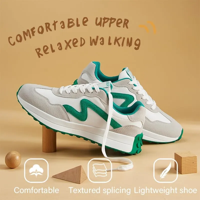 Women's Platform Retro Style Sneakers - Lace-up Classic Fashion Stylish Tennis Running Walking Shoes