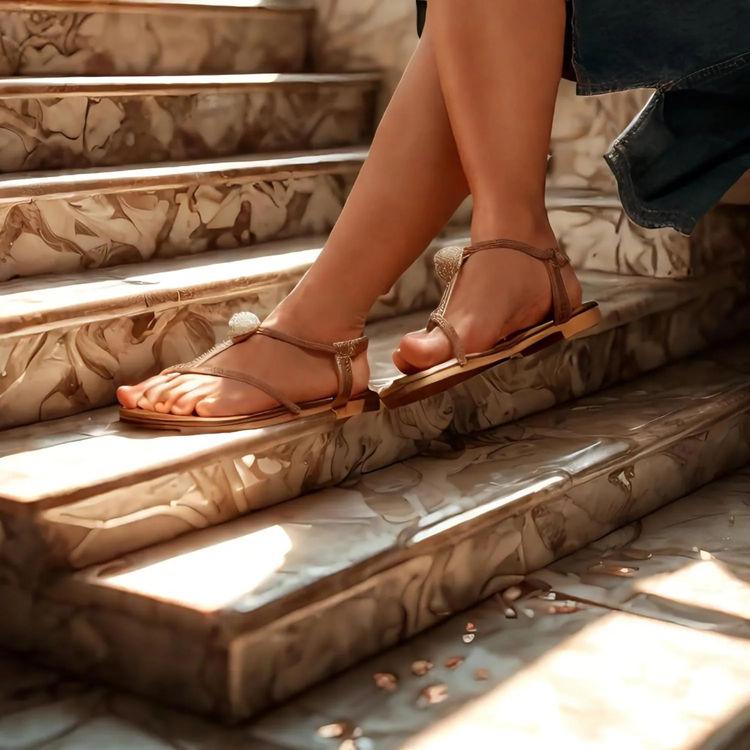 Women's Rhinestone Thong Flats Sandals, Clip Toe Elastic T-Strap Bohemia Dressy Sandals for Women