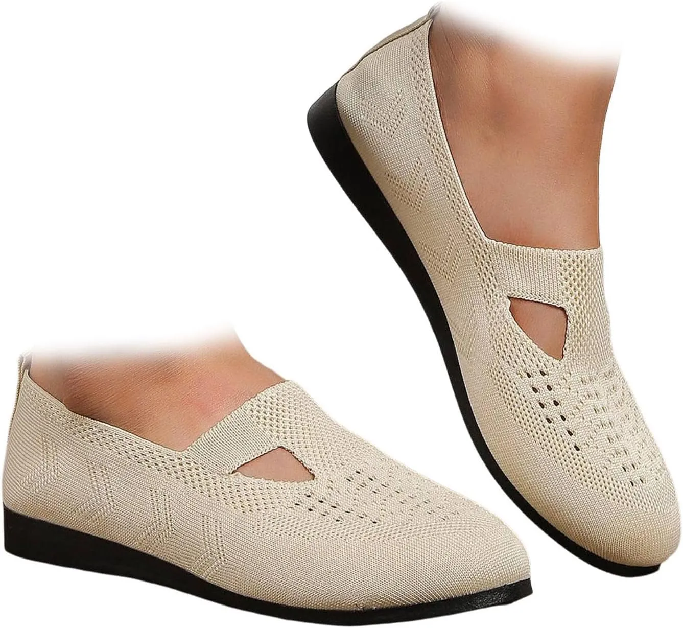 Women's Slip on Loafer Shoes, Casual On Flat Shoes, Breathable Mesh Walking Shoes