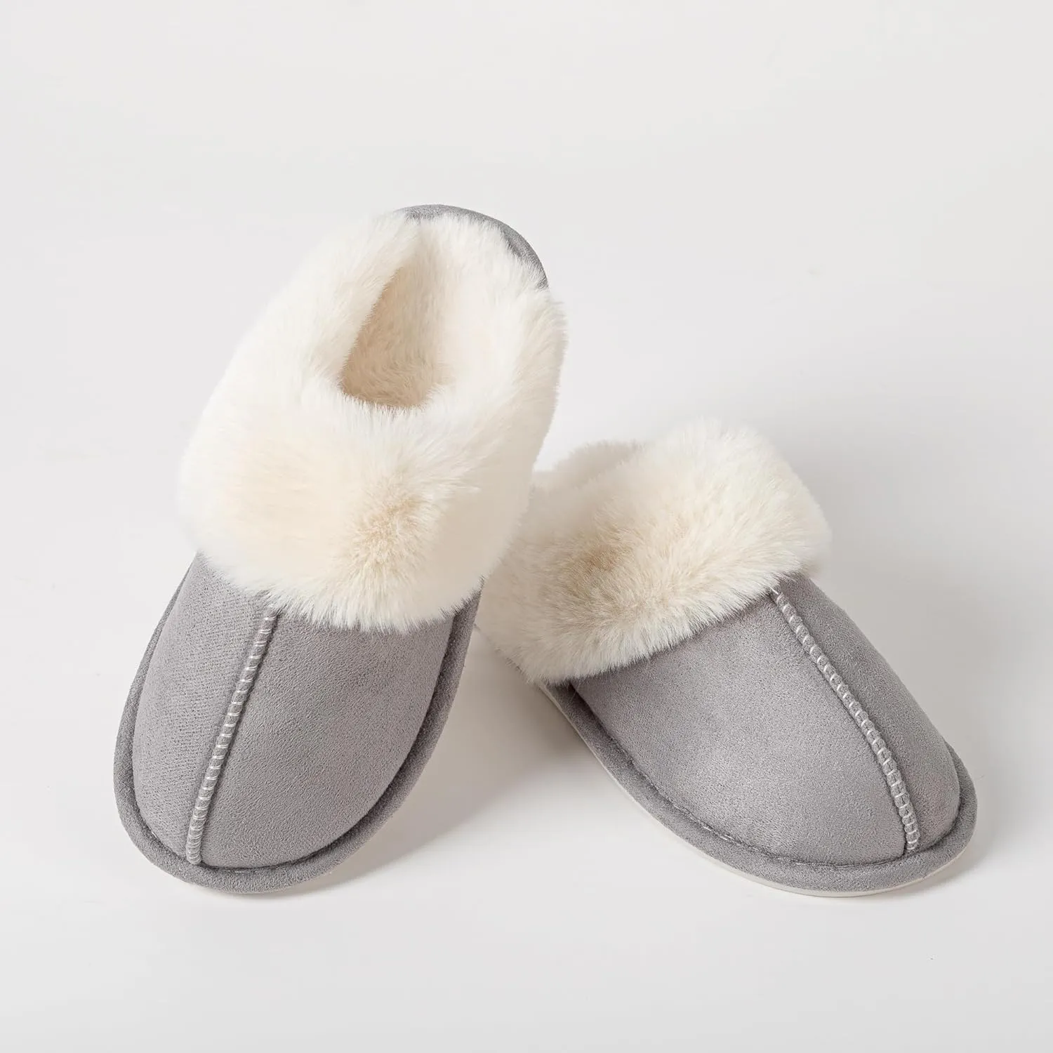 Womens Slipper Memory Foam Fluffy Soft Warm Slip On Anti-Skid House Slippers,Cozy Plush for Indoor Outdoor
