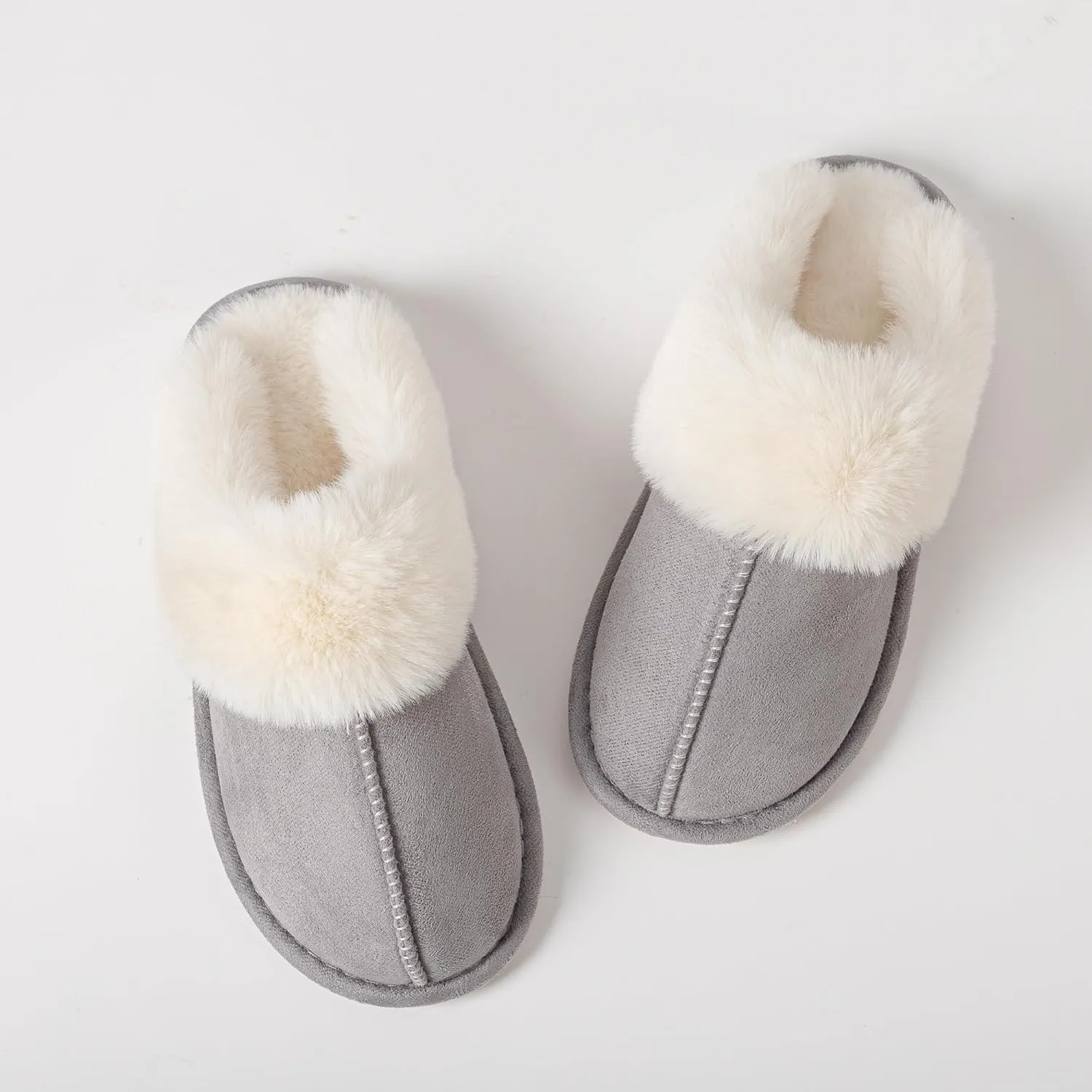 Womens Slipper Memory Foam Fluffy Soft Warm Slip On Anti-Skid House Slippers,Cozy Plush for Indoor Outdoor