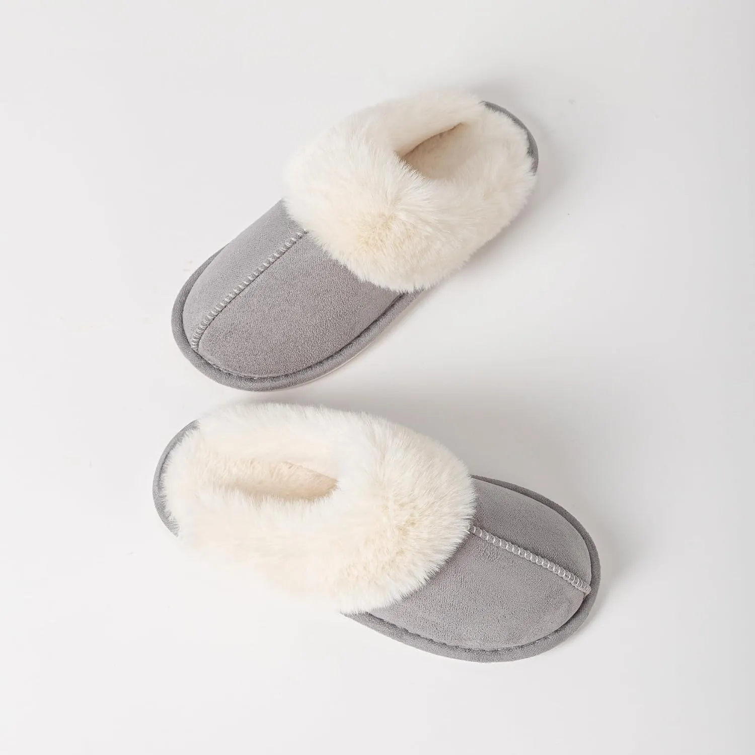 Womens Slipper Memory Foam Fluffy Soft Warm Slip On Anti-Skid House Slippers,Cozy Plush for Indoor Outdoor