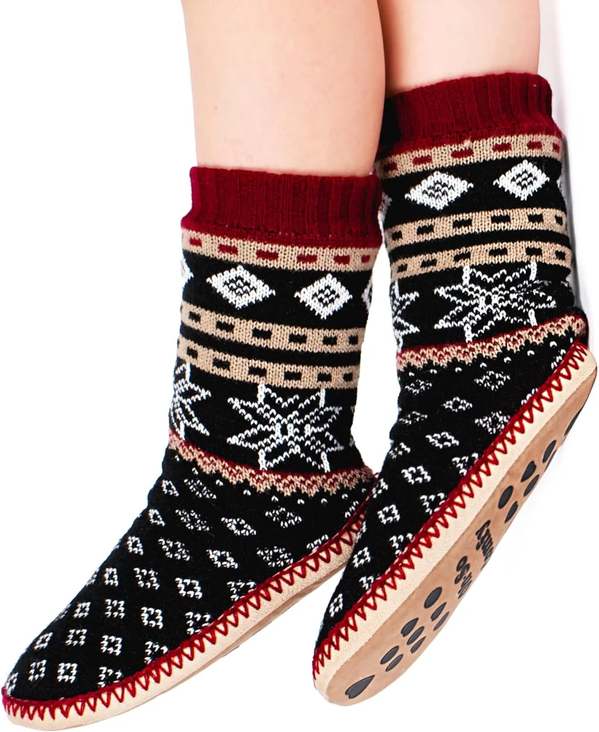 Women's Slipper Socks, Warm Fuzzy House Boots, Winter Fluffy Indoor Shoes, Cozy Christmas Gifts Unique