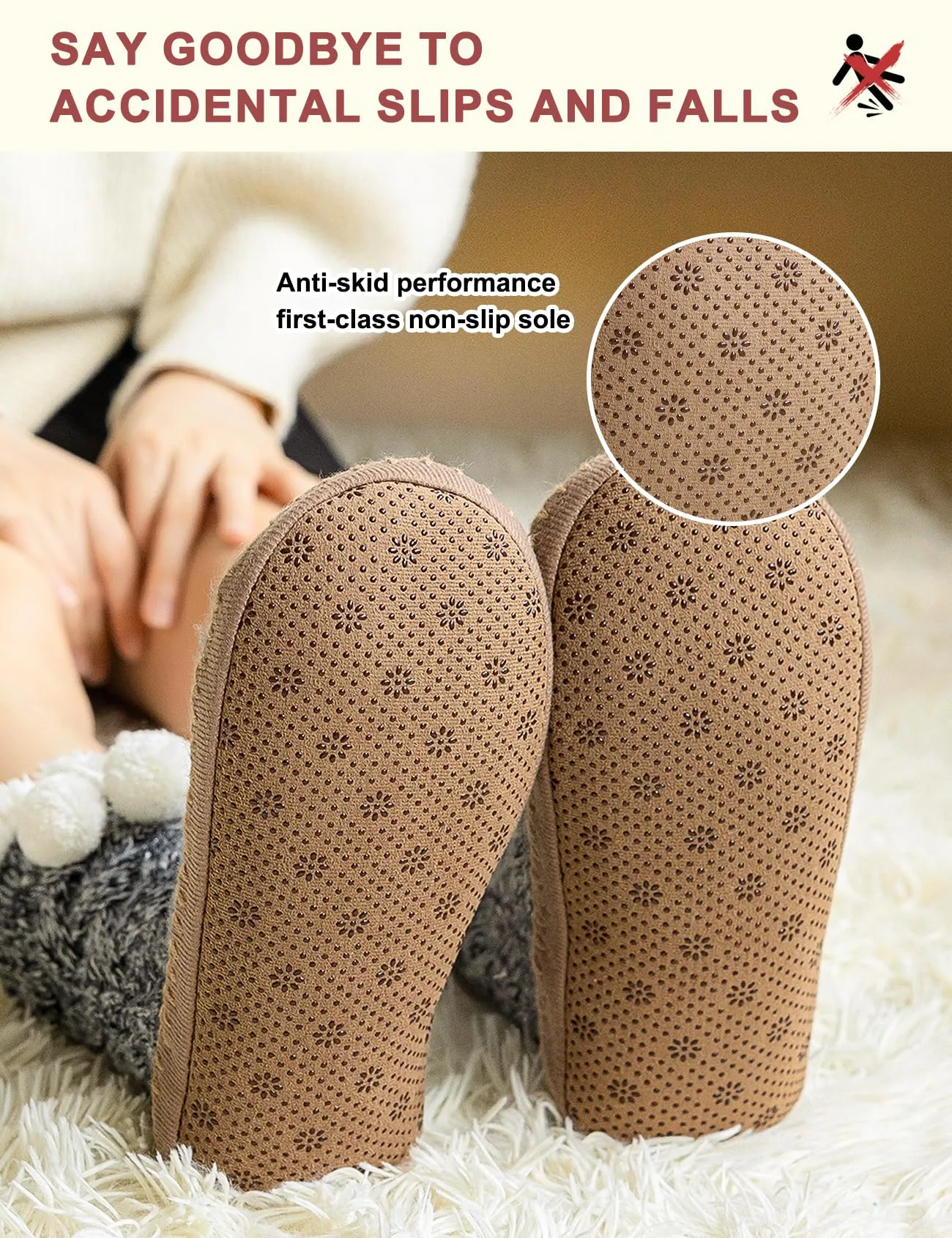 Women's Slipper Socks with Non-Slip Sole