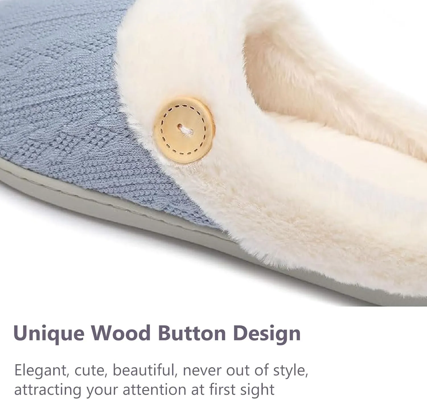 Womens Slipper Warm Comfy Memory Foam House Shoes Knit Slippers with Faux Fur Lining Warm Bedroom Cozy Slippers for Indoor and Outdoor