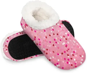 Women's Slippers Socks Cozy Fuzzy Sherpa House Shoes Winter House Bedroom Slippers White Polka Dots