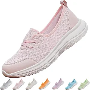 Women's Soft Sole Mesh Comfort Orthopedic Shoes, Comfortable Walking Shoes Women Arch Support, Casual Slip-on Shoes, Low-top Flat Arch Support Walking Shoes