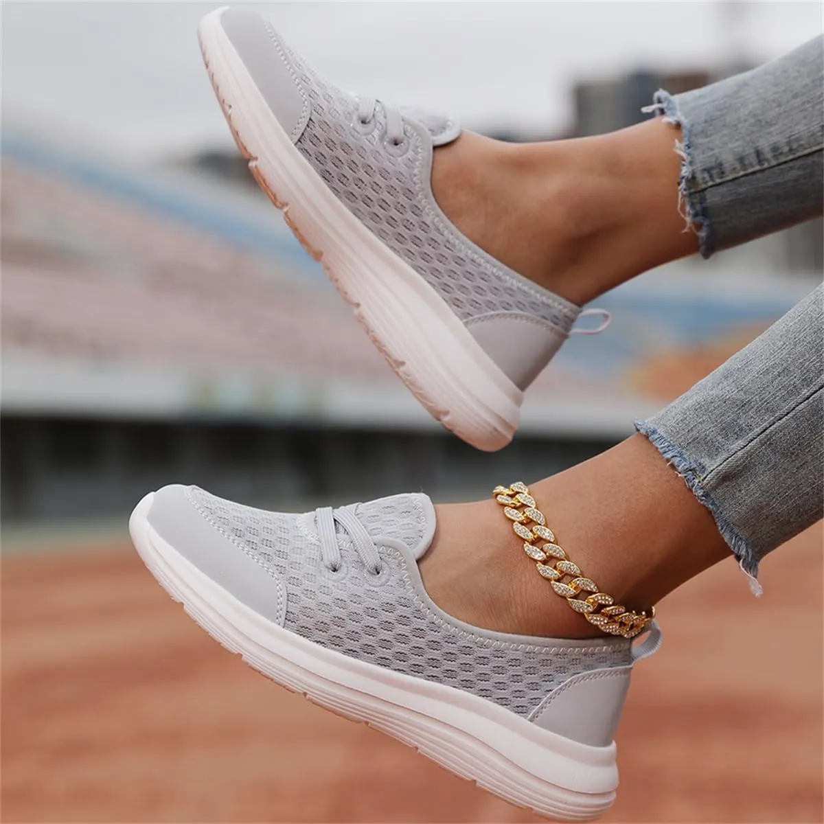 Women's Soft Sole Mesh Comfort Orthopedic Shoes,Lightweight Arch Support Walk Shoes,Slip On Flat Low Top Casual Sneaker