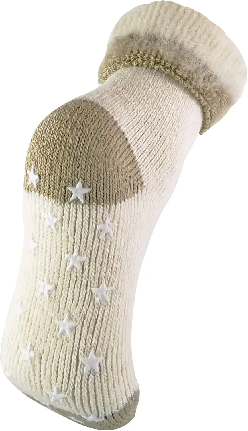 Womens Soft Warm Non Skid Thermal Alpaca Wool Blend Slipper Bed Socks with Grips