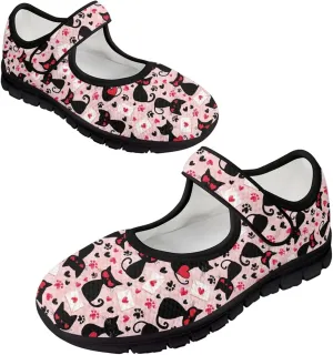 Women's Walking Shoes Lady Fashion Mary Jane Sneakers Breathable Adjustable Working Flat Shoes